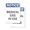 Signmission Medical Gas In Use OSHA Notice Sign, Plastic, 7in W x 10in L, 2PK OS-2PACK-NS-P-710-V-14181 - alternate 1